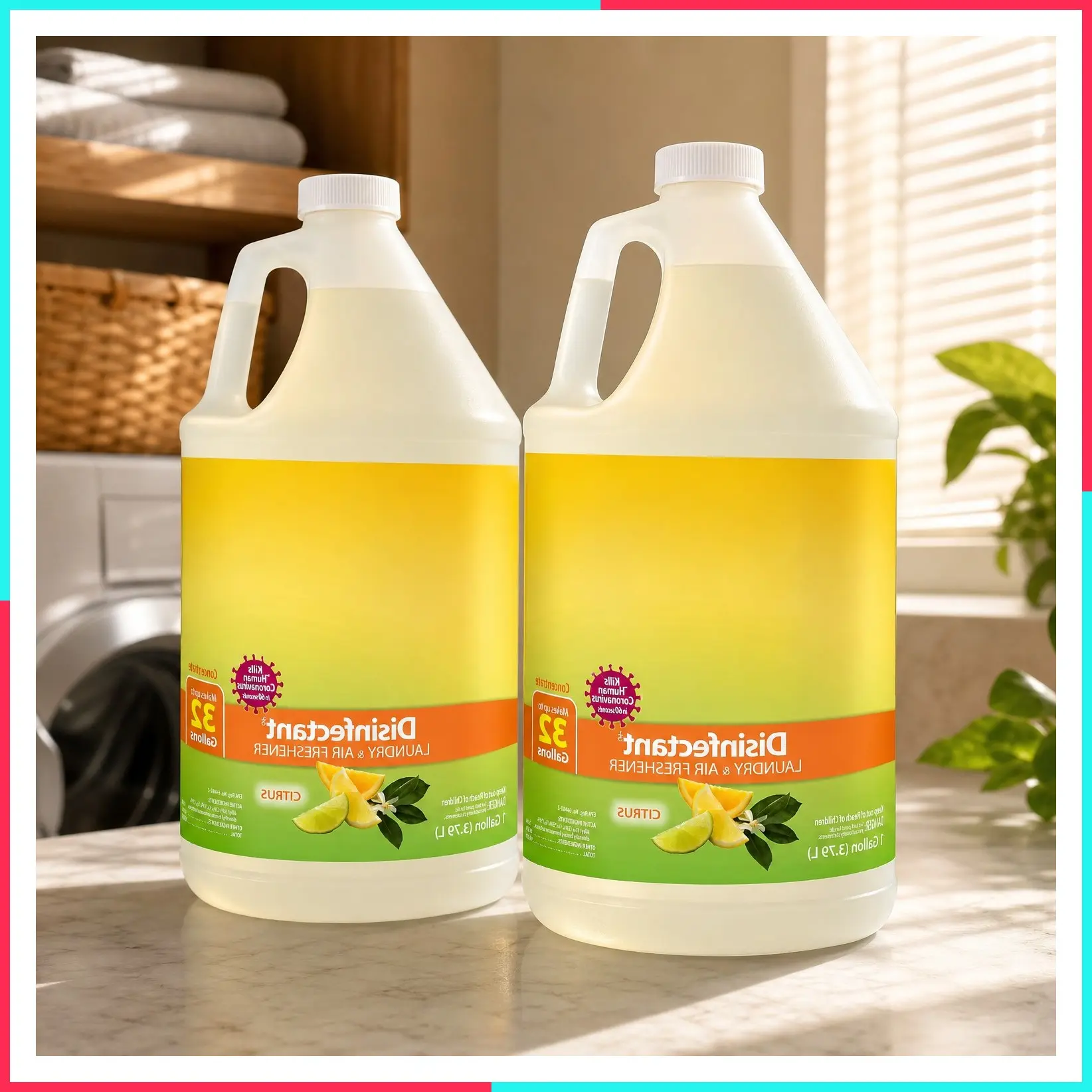 Disinfectant Concentrate & Odor Eliminator, 2 Gallons, Citrus Scent