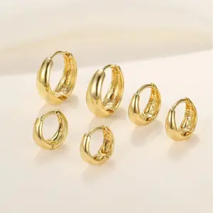 New geometric copper earrings, personalized gold earrings DDES0950, simple retro earring set, 3 pairs