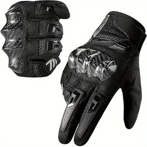 Motorcycle Gloves Touchscreen Motocross Dirt Bike Riding Glove, Carbon Fiber Protective Hard Knuckles, for Men Women, Model Md66