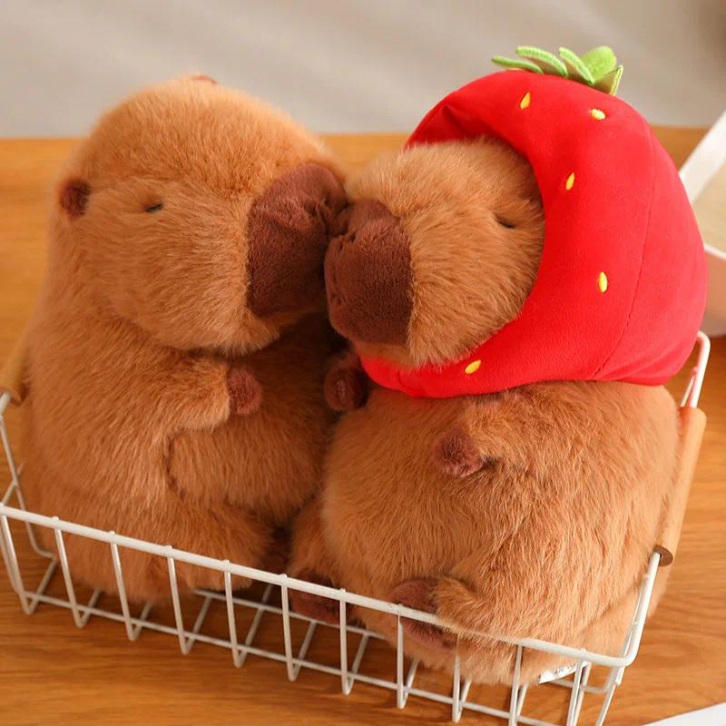 Capybara Plush Toy Simulation Capibara Unicorn Dinosaur Dress Boba Bread Fruit Food Decor Birds Bubble