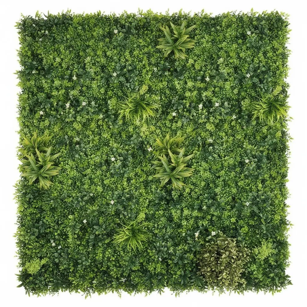 3PC Artificial Grass Wall Panel,Mixed Foliage, Easy DIY Installation with Zip Ties, Indoor Outdoor Privacy Screen