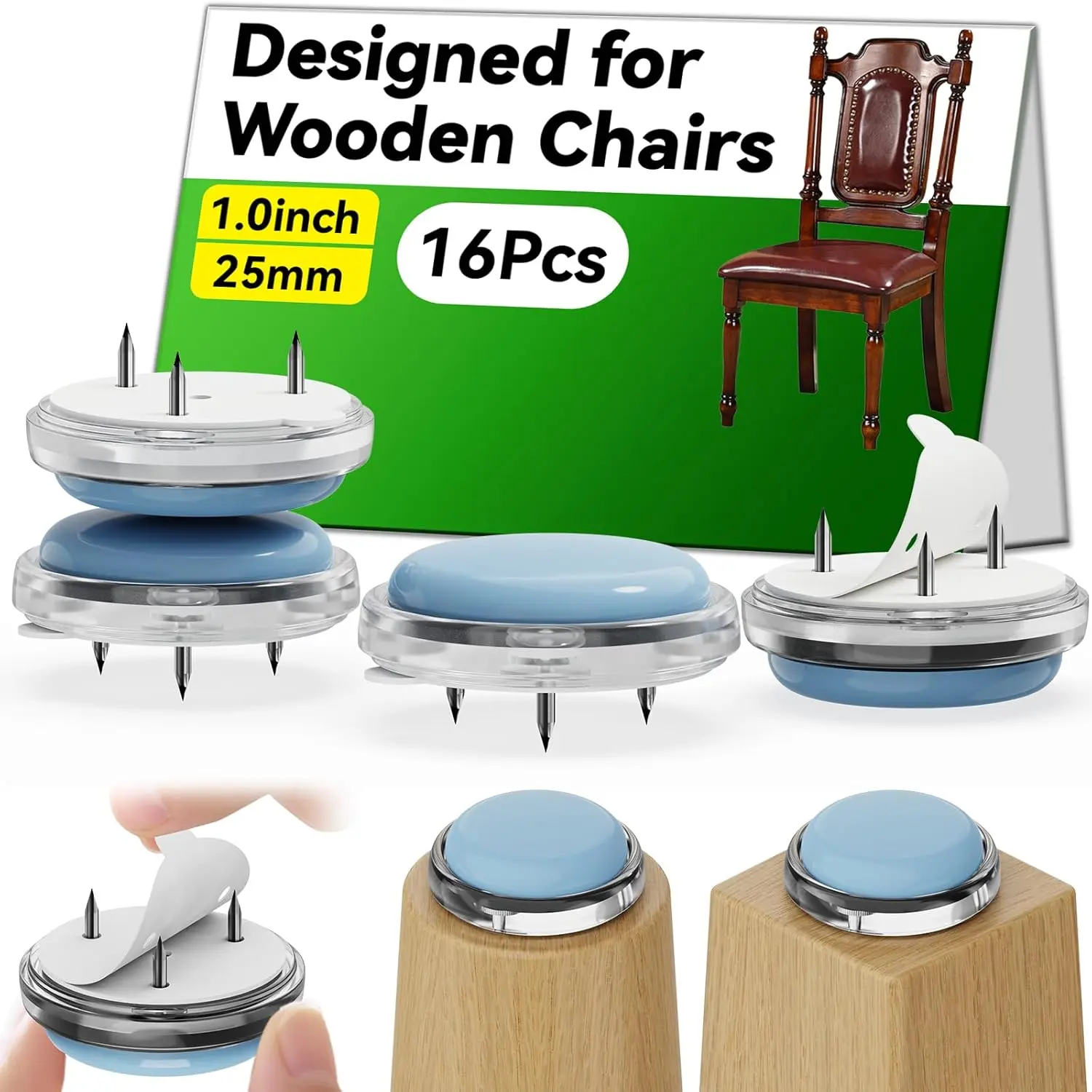 Chair Sliders Chair  Floor Protectors | Wooden Chair Specific,  Furniture Moving Pads |   Chair  Pads |Sliders 16Pack |Guaranteed to Stay  |Slide Effortlessly with Chair Pads