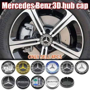Mercedes-Benz Wheel HUB Cover Sticker, Vehicle Decals, Car Tire Center Modification Cap, Durable Anti-Dust Scratch Protection, Fits C/e/s G Glc/gle A/cla Series