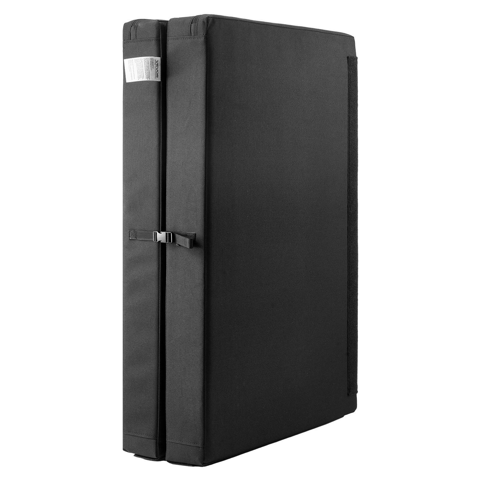 VEVOR Bouldering Crash Pad, Bi-Fold Rock Climbing Crash Pad with Adjustable Backpack Straps and Handle, Foldable Lightweight for Indoor Bouldering & Outdoor Climbing, Folded Size 35.6" x 24" x 8.3"