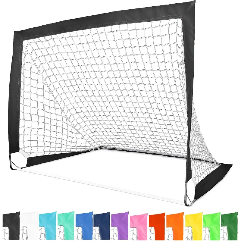 Portable Pop Up Soccer Goals for Kids Teens Adults, Collapsible Quick Setup Backyard Football Nets, 2 Size Options 4x3ft & 6x4ft, 13 Vibrant Color Choices, Lightweight Foldable Training Goal for Park Beach Outdoor Sports Practice