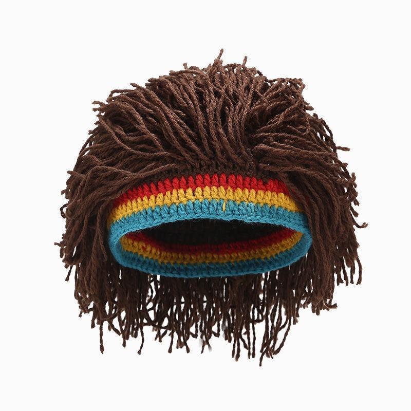 Unisex Synthetic False Braid Dreadlock Wig Beanie Caps Handmade Crochet Hat Gorro Rasta Jamaica African Party Hip Hop Dance Hat