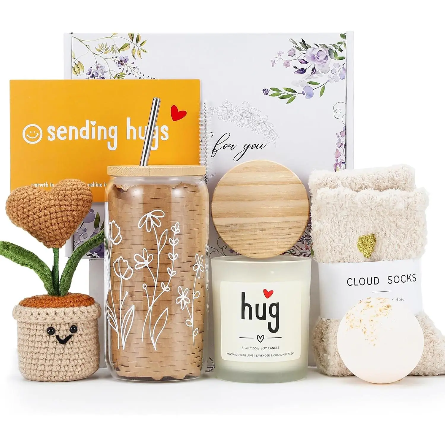Get Well Gifts Basket for Women - Hugs &  Luxury Birthday&Care Package for Her, Feel  Soon  Baskets - Sympathy and After   Gifts - Thinking of You