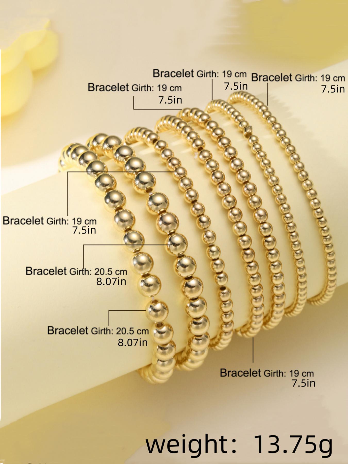 Women's Elegant Beaded Bracelet with Elastic Rope, Trendy Stack Bangle, 7counts/set Exquisite Trendy Bracelet, Fashionable Jewelry for Women & Girls for Daily & Party Decoration