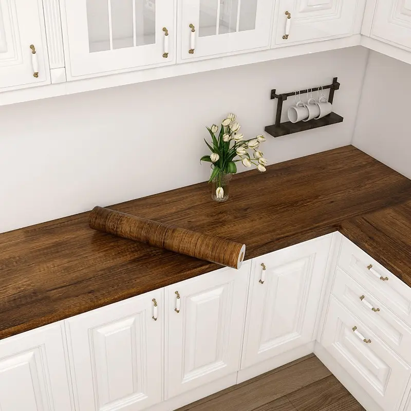 Vintage Wood Grain Vinyl Wallpaper ,Peel and Stick Wallpaper Designs Removable Contact Paper, Self-adhesive PVC Roll for Doors,Wardrobes,Cupboards,Table, Livingroom Bedroom Kitchen Walls, Easy-to-Clean Decorative Film