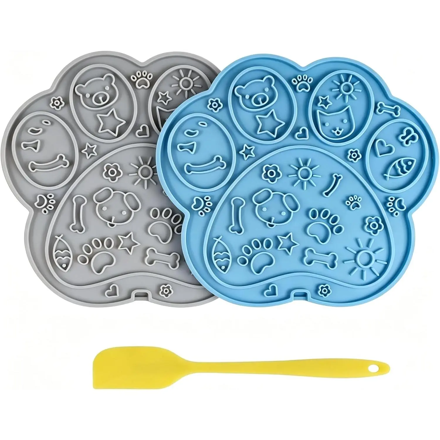 2 count Round  Lick Mat for Dogs Cats with 61 Suction Cups.