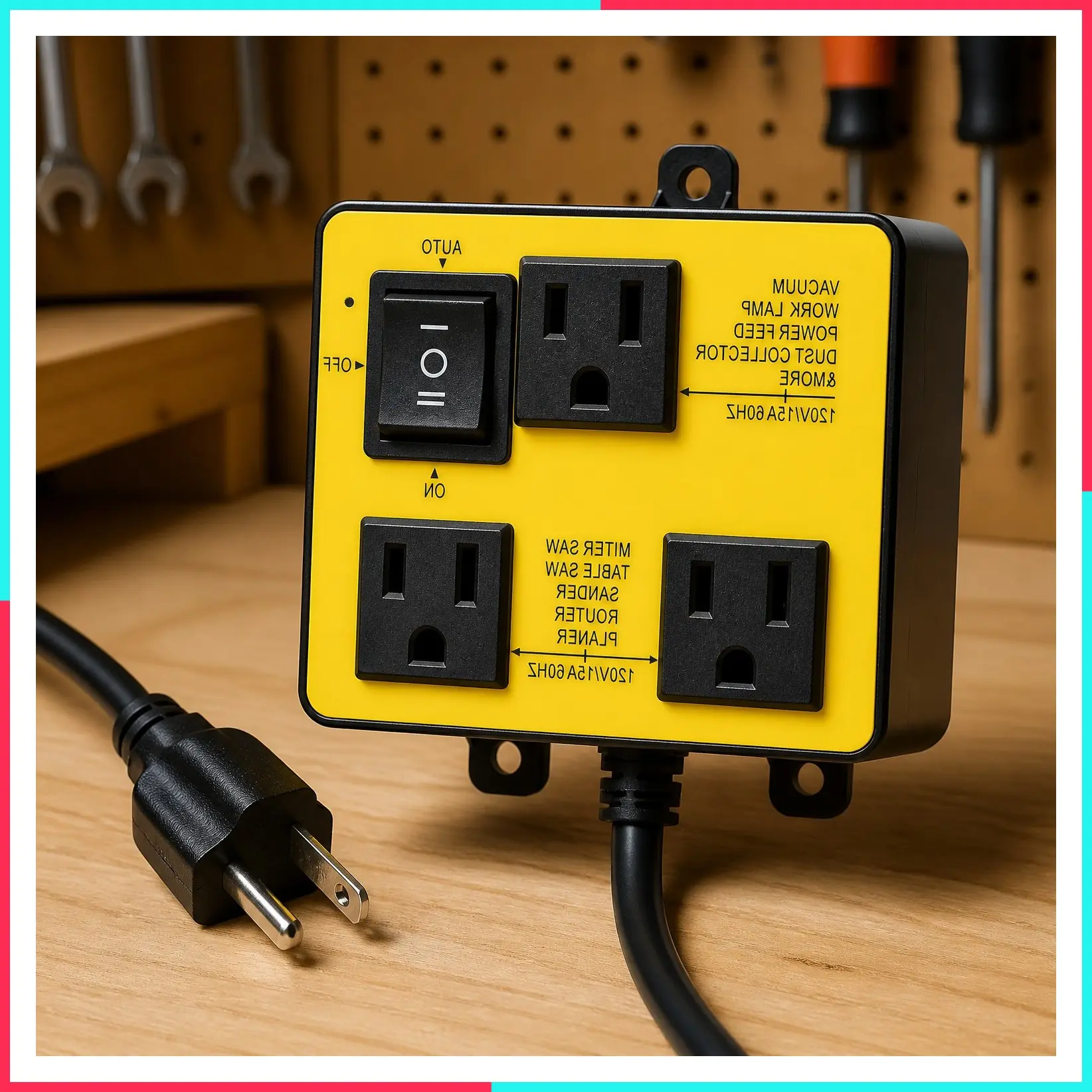 Automatic Vacuum Switch for Power Tools with Delay On/Off to Prevent Circuit Overload and Tripping, Keep Workspaces Cleaner and Protect Your Lungs