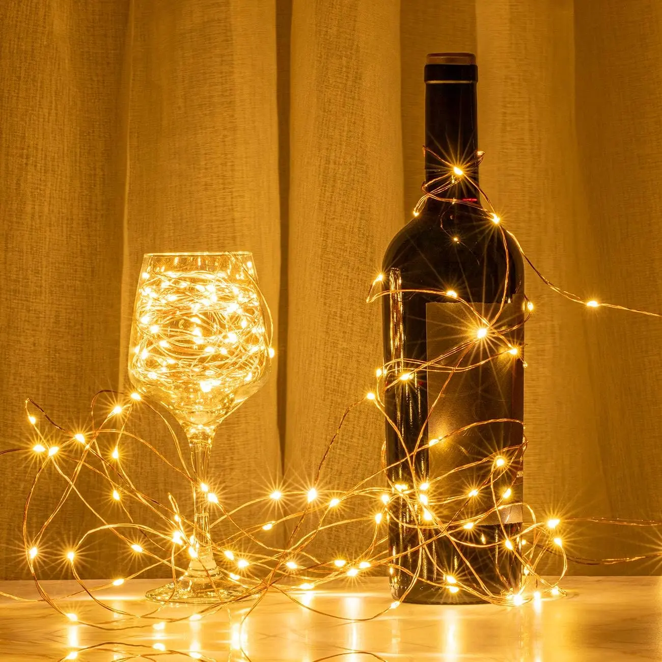 AWQ Modern 200 LED 66 FT Flexible Wire Linear String Lights, USB Powered with Remote, 8 Modes for Christmas/Wedding Decorations, Romantic Vibes Home Festive Supplies, Linear Pattern