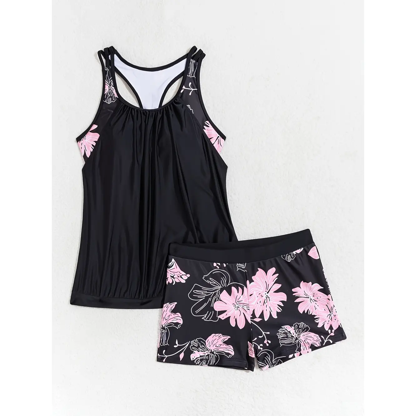 Women Halter Tankini Set Floral Print Two Piece Bathing Suit Tummy Control Swimwear fashion swimsuit beach bikini comfortable beachwear