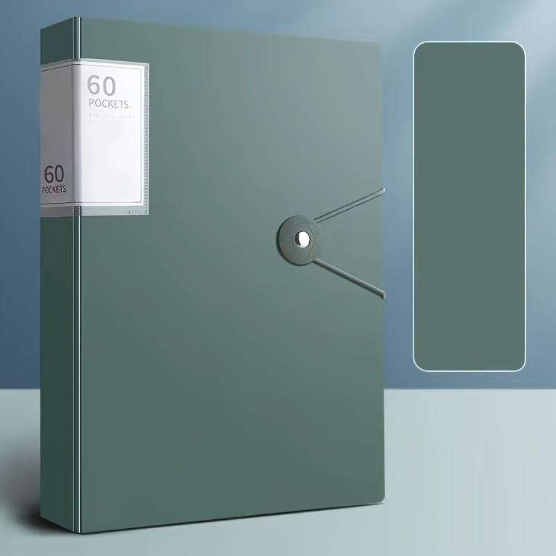 High-Quality A4 Document Folder with 60 Pages, Durable Waterproof PP Material, Multi-Pocket Design for Home Office and School Organization