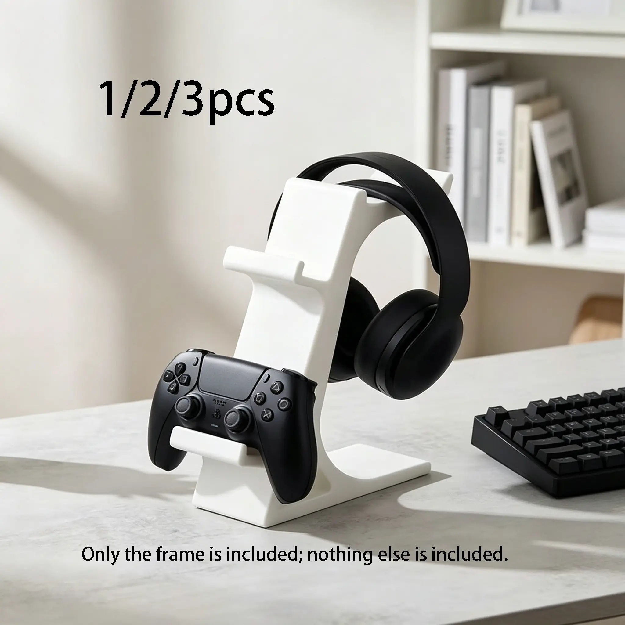 3D Printed Game Controller Earphone Stand, 2-In-1 Desktop Holder for Gaming Headsets, Space-Saving Headphone Storage for Series X/s, Ideal for Gamers