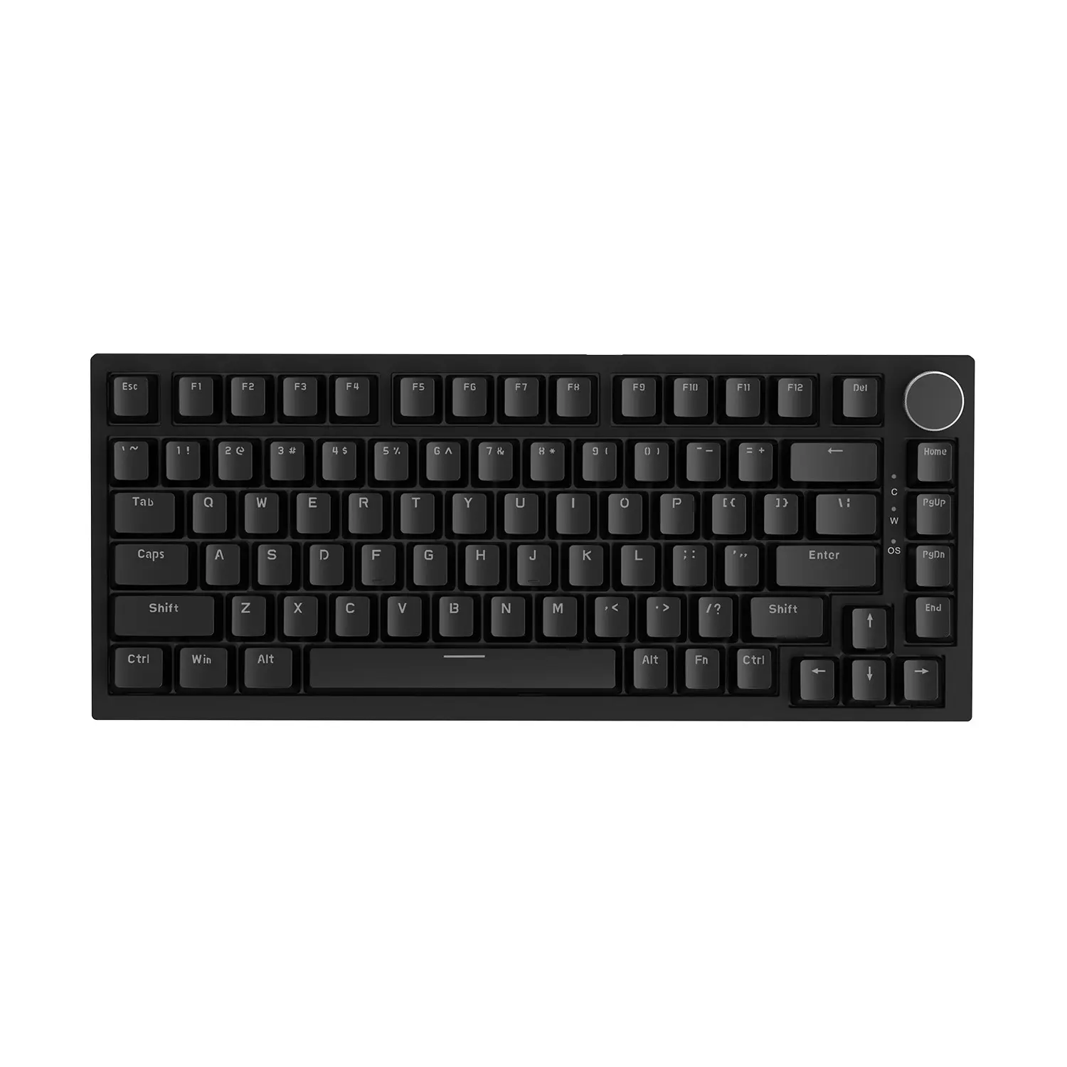 AJAZZ AK820 75% Layout Wired Gaming Mechanical Keyboard, Mechanical Game Keyboard Red Switch Black Keycap Metal Volume Knob FN Multimedia Function 82 Key Office Keyboard DIY White Light Effect Supports Multiple Systems PC Gaming Keyboards