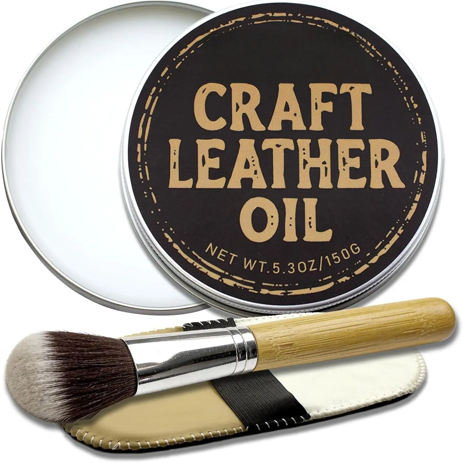 Leather Cleaner and Conditioner,  Oil with Brush & Glove, Soften & Protect Leather for  Seat, Couch, Shoes