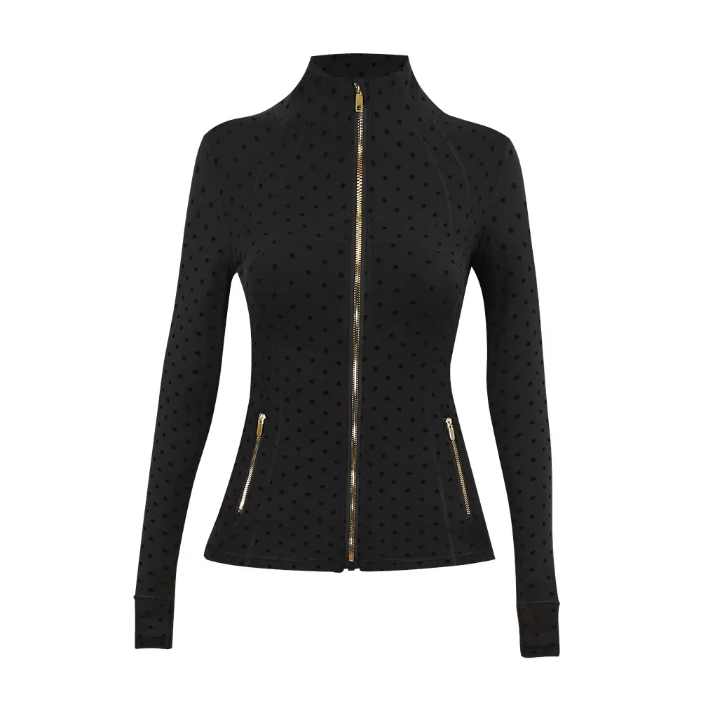 Spotted Jacket Women's Yoga Jacket Fitness Wear Breathable Slim Fit Sports Jacket Jacket