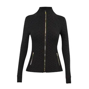 Spotted Jacket Women's Yoga Jacket Fitness Wear Breathable Slim Fit Sports Jacket Jacket