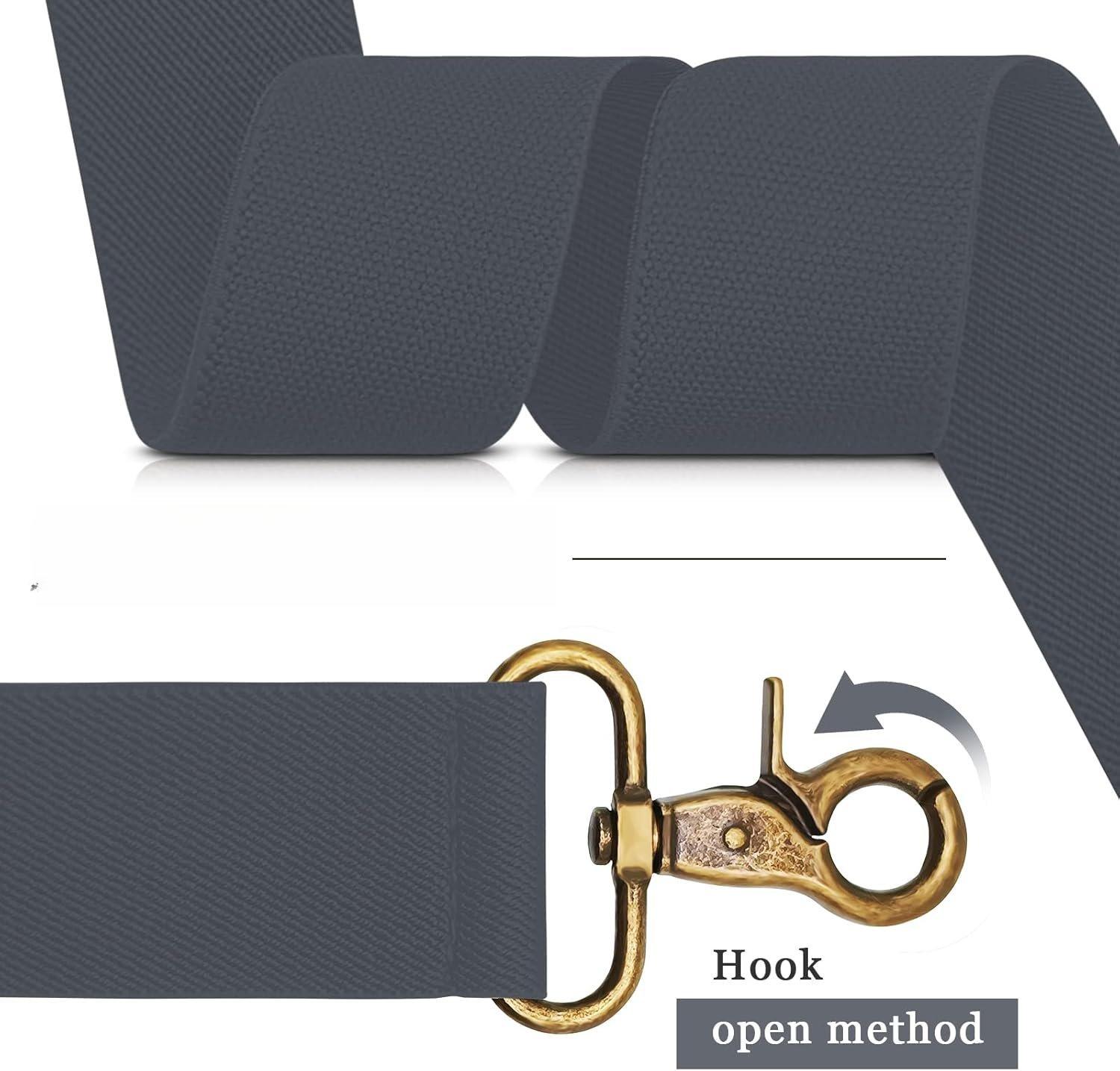 THE WELL KEPT Suspenders for Men Heavy Duty 4 Snap Hooks for Belt Loops Adjustable X