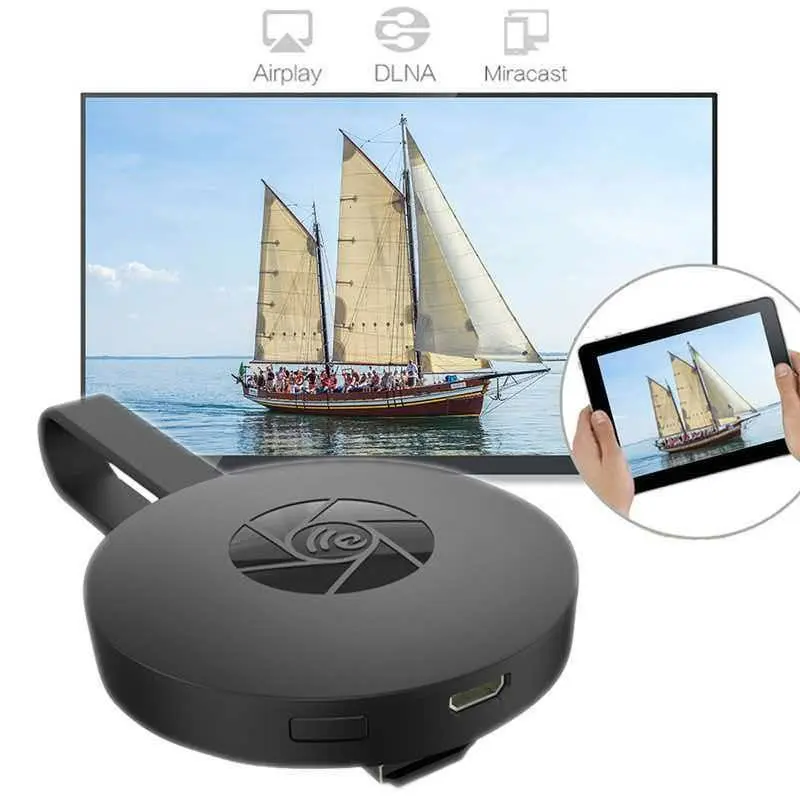 Wireless Screen Mirroring Device, Supports Airplay Dlna Miracast, HDMI Cast for TV Projector Display, Multi-Device Compatibility