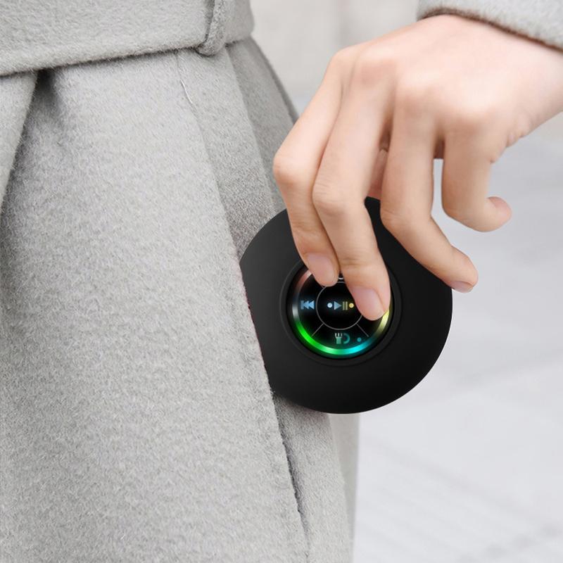 2025 NEW Mini Portable Wireless Speaker, Rechargeable Waterproof Speaker with LED Light, Portable Bluetooth-compatible Speaker for Beach, Shower & Home
