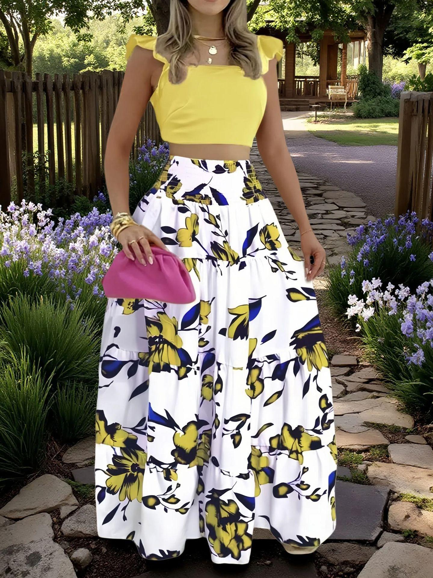 Elegant Long Sleeve Two Piece Dress Set