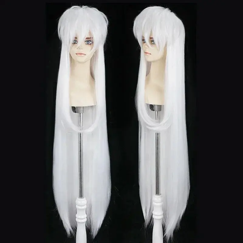 Anime Inuyasha Cosplay Costume Red Japanese Kimono Man Robe Costume Clothing With Wigs Ears And Necklace For Halloween Party