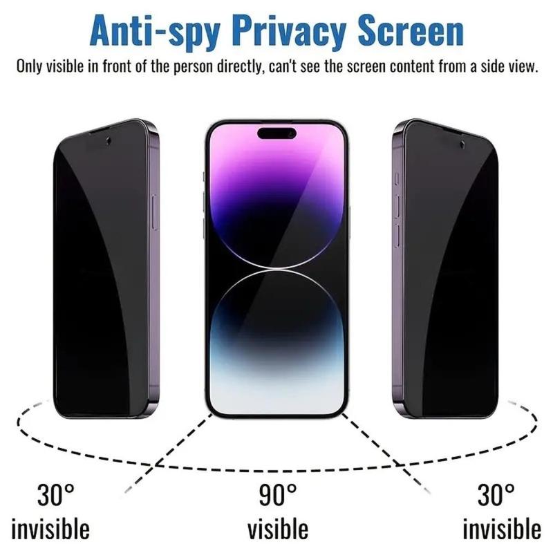 Privacy Screen Protector, 3 Counts Anti-spy Tempered Glass Film, Phone Screen Protector Compatible with iPhone 16 15 14 13 12 11 Pro Max Plus X XS XR mini, Protection #TOP PICKS