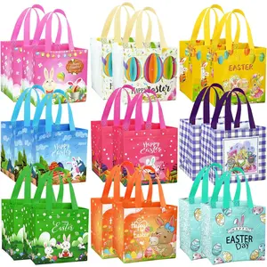18Pack Easter Egg Hunt Bags, Large Easter Bags with Handles,Bunny&Chick Egg Hunt Baskets for , Adults, Party Supplies and Holiday Decor()
