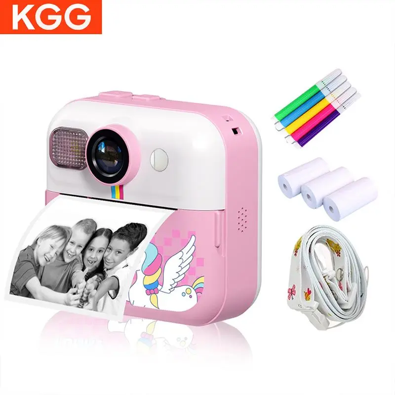KGG Instant Print Photo Camera, 1 Count LCD Screen Digital Portable Camera with 32G TF Card & Photo Paper, Mini Thermal Printer Video Educational Toy Gift, Gifts