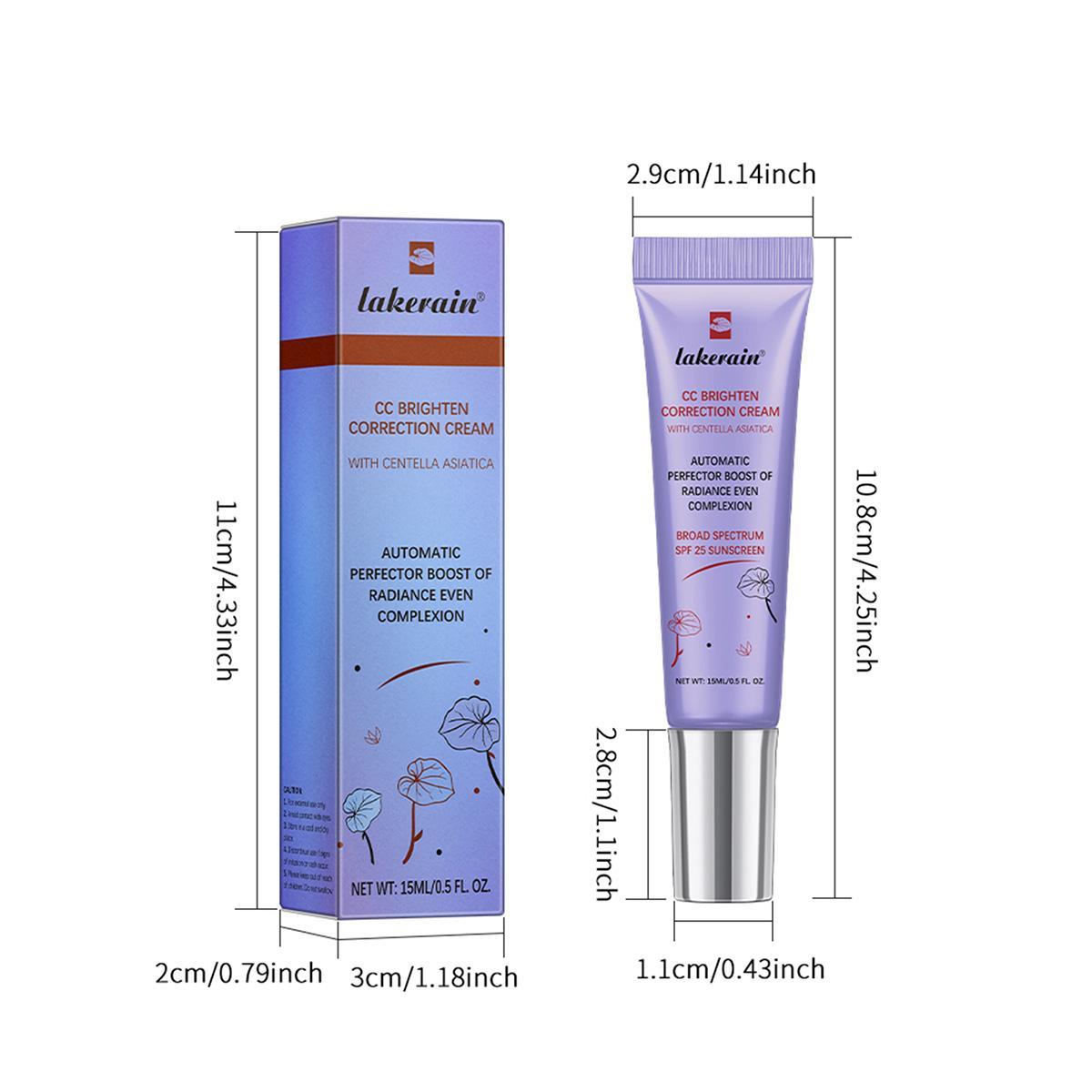 Moisturizing CC Cream, 3 Counts/set Long Lasting Full Coverage Flawless Makeup Cream, Lightweight Concealer Makeup Base Primer for Women & Girls
