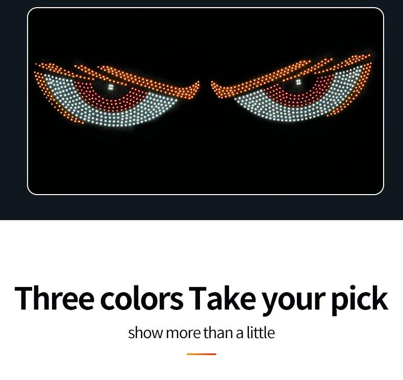 New Car Dynamic Devil's Eye Light Car Sticker Led Display Truck Car Front and Rear Windshield Glass Light Eye Warning Light