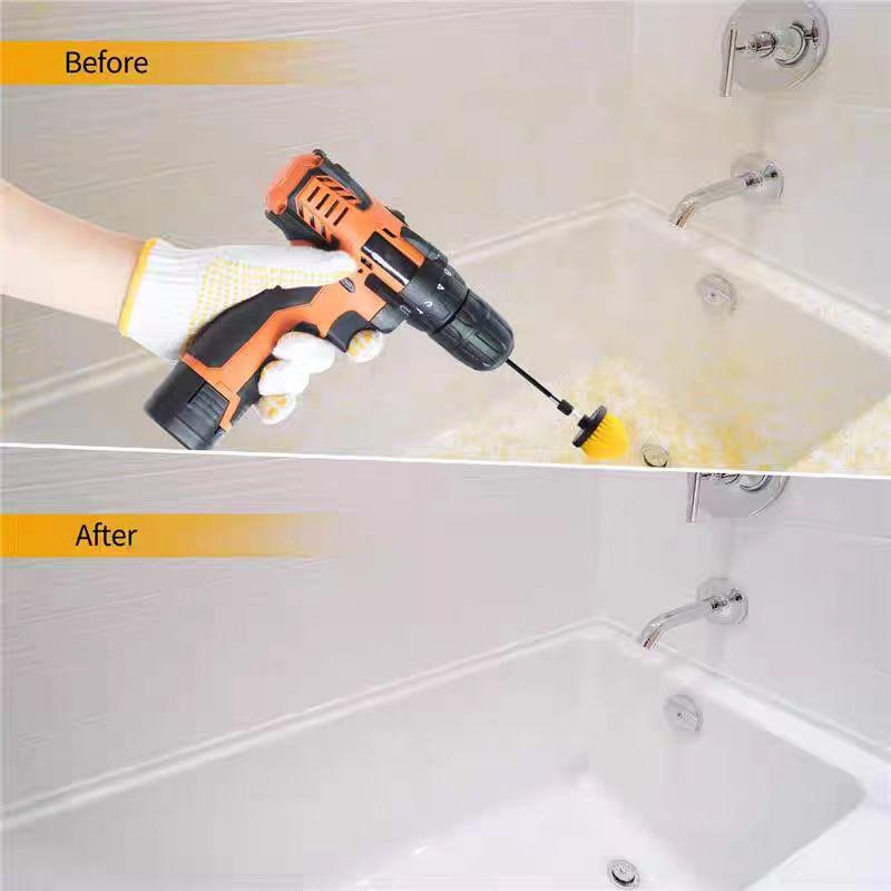 [3 pcs]Electric Drill Brush Set,  Cleaning Tool Kit for Floor Tiles, Bathtub Tile & Car Detailing