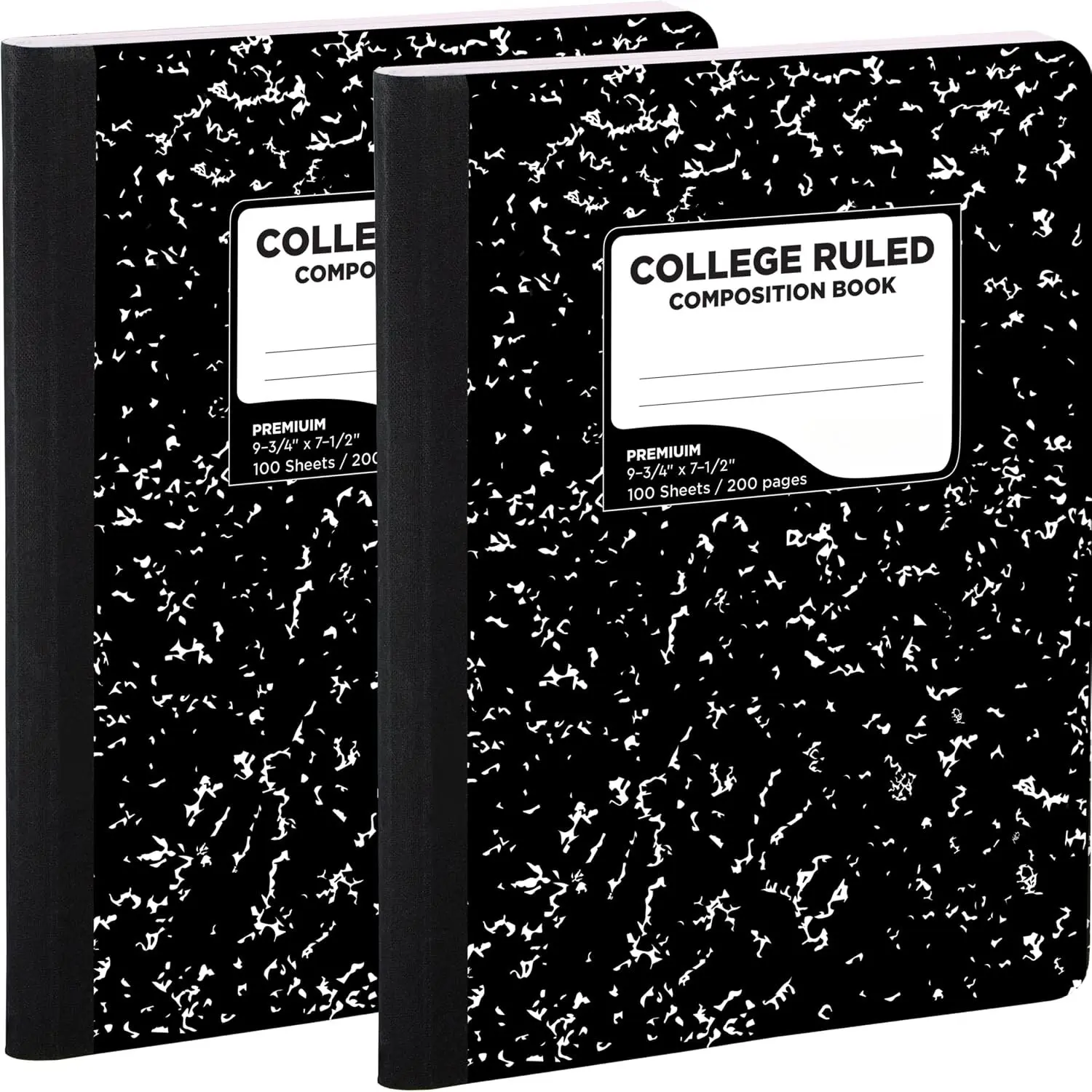 Composition Notebook Hard Cover Marble composition notebook, 100 Sheets, Composition Notebooks, White Paper Composition books,  composition notebook. (2 Pack, College Ruled)
