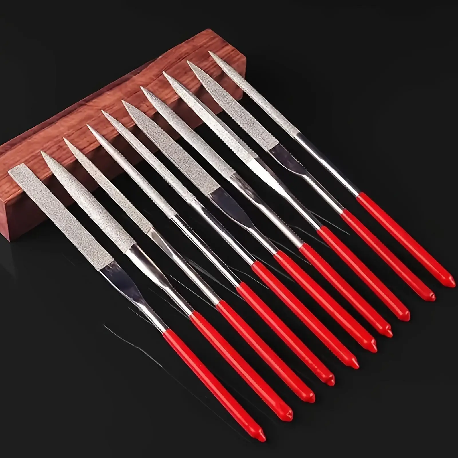 5/10pcs Mini Diamond Needle File Set, Precision Crafting Polishing Engraving Tools, Handle, Portable Grinding Kit for DIY Crafts