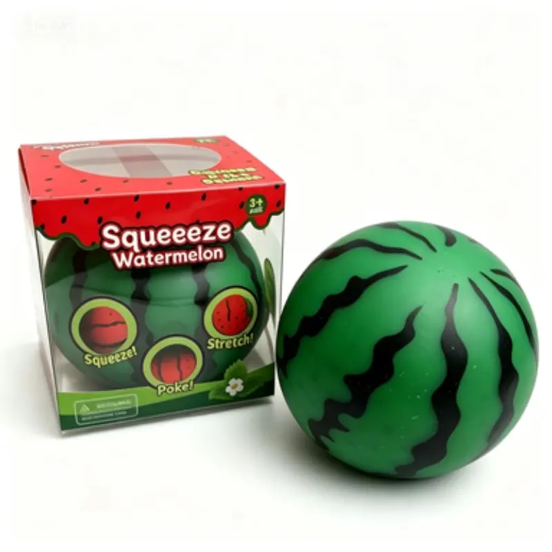 Large Popcorn Watermelon Stress Ball, Slow Rebound Relaxation Toy, High Aesthetic Summer Release Ball, Soft Watermelon Stress Relief Toy, Halloween Gift, Party Gift