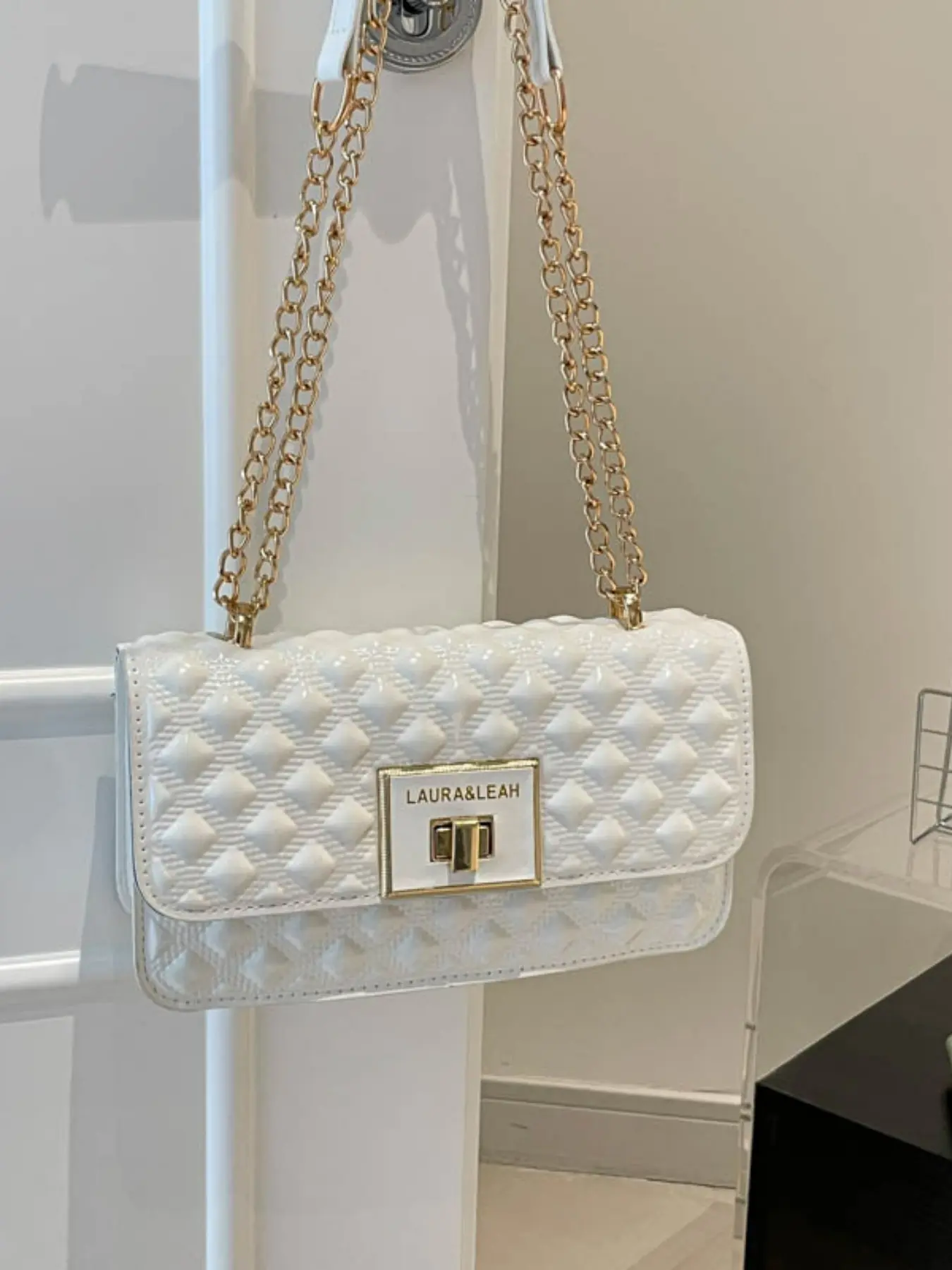 New Trendy Rhombus Pattern Design Fashionable Casual Crossbody Bag, High-Quality Daily Use Shoulder Bag, Modern Style for Work and Outing