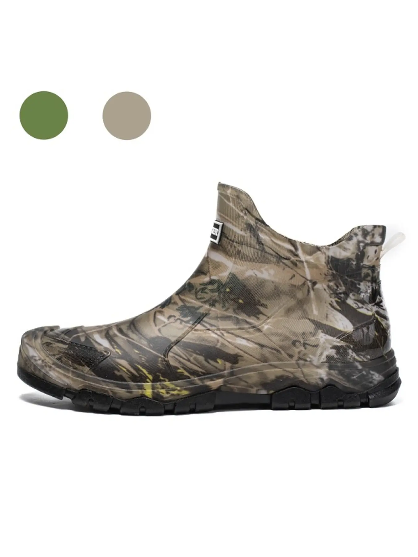 Men's Camouflage Low Top Waterproof Rain Shoes, Durable Anti-Slip Slip-On Waterproof Rubber Boots, Ideal for Outdoor Activities and Daily Wear