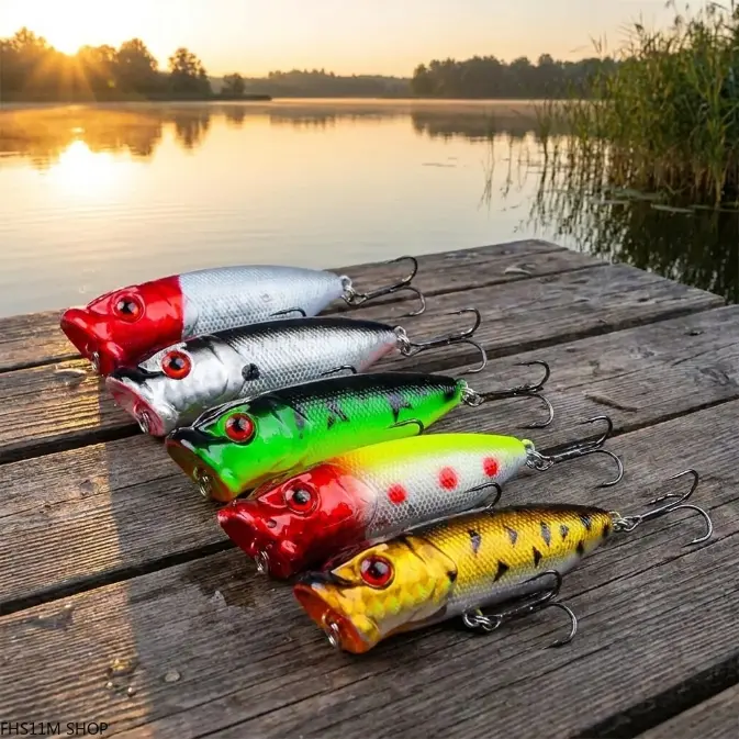 Unisex 5PCS Lifelike Artificial Lures with Sharp Hooks, Fresh/Salt Water Angling Tackle, Premium Fourth Of July Summer Fishing Essentials Accessory, Angling Fishing, Lifelike Lure, Fishing Lures