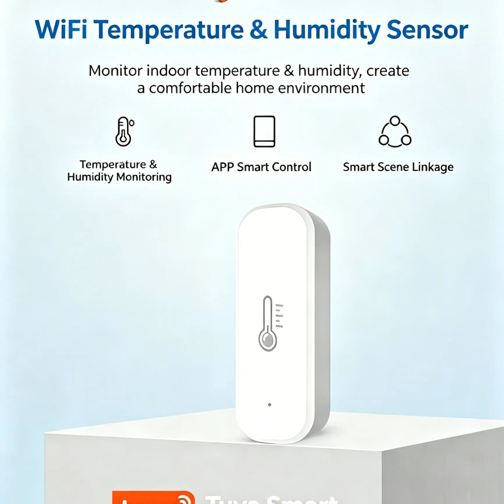 Graffiti WiFi Smart Humidity Meter, Wireless Remote APP Monitoring, High Precision Digital Sensor, Indoor Temperature Humidity Monitor