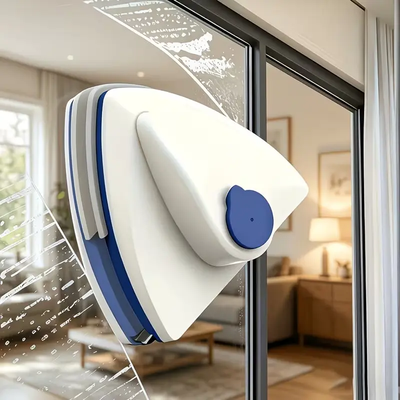 1pc Double-Sided Magnetic Cleaning Tool, Window Cleaner for 3-8mm Glass, Dual Water Tank System, Abs Material, Bathroom, Kitchen, Outdoor Use, Home Supplies