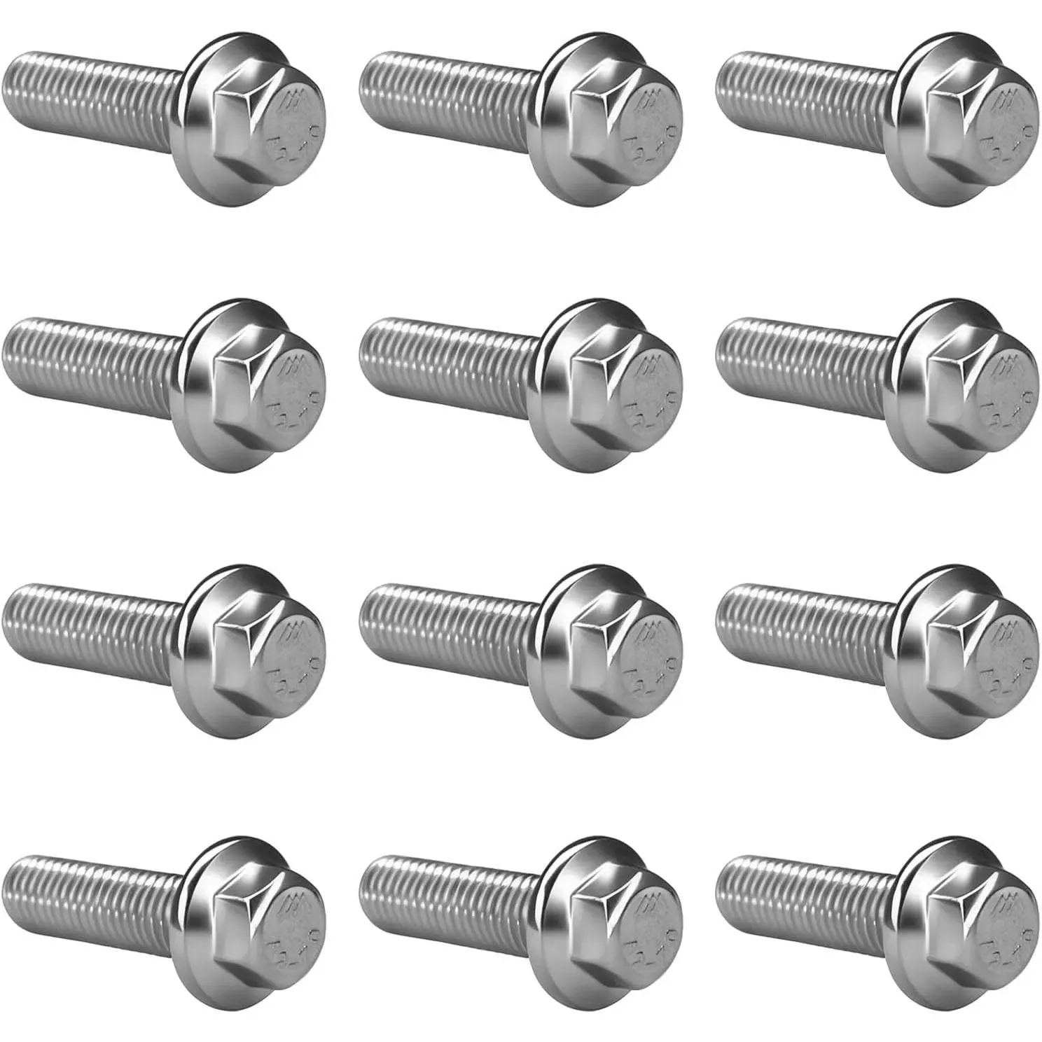 12-piece set of ES75120 5.3 LS exhaust manifold bolts, grade 10.9 exhaust manifold bolts, suitable as replacement parts for Chevrolet Silverado, Suburban, GMC, and Buick LS series engines (LSX, LS2, LS3, LS6, LS7)