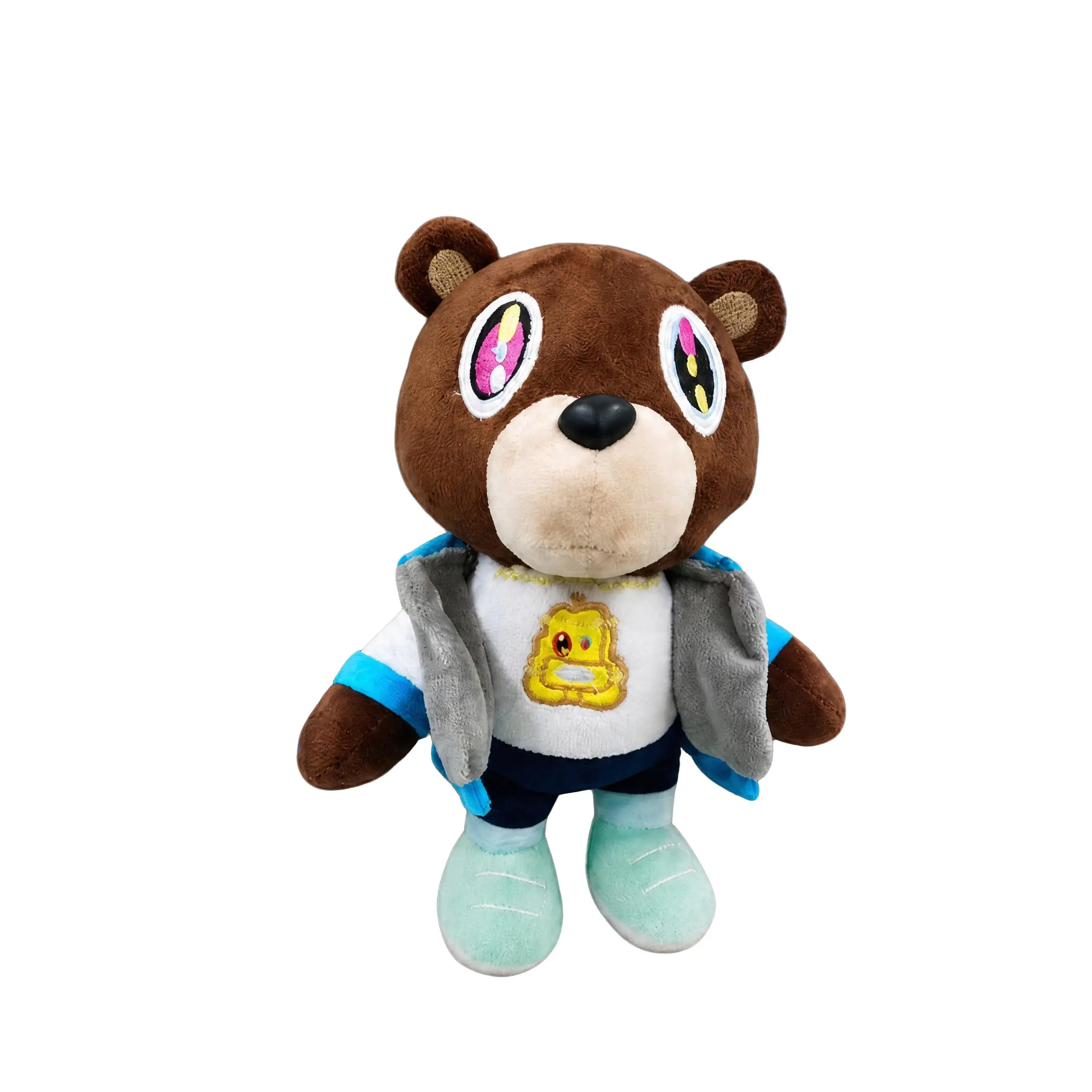 26cm Cool Fashion Bear Stuffed Plush Doll, Soft Fluffy Animal Plush Toy, Desk Backpack Decor, Birthday Gift