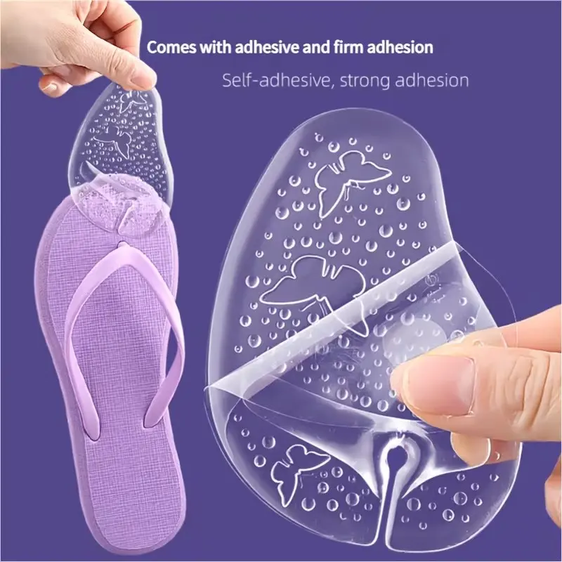 Pair of Toe Gel Pads, Non-Slip Insoles, Forefoot Protector for Sandals, Comfortable Foot Care Accessories, Ideal for Daily Wear
