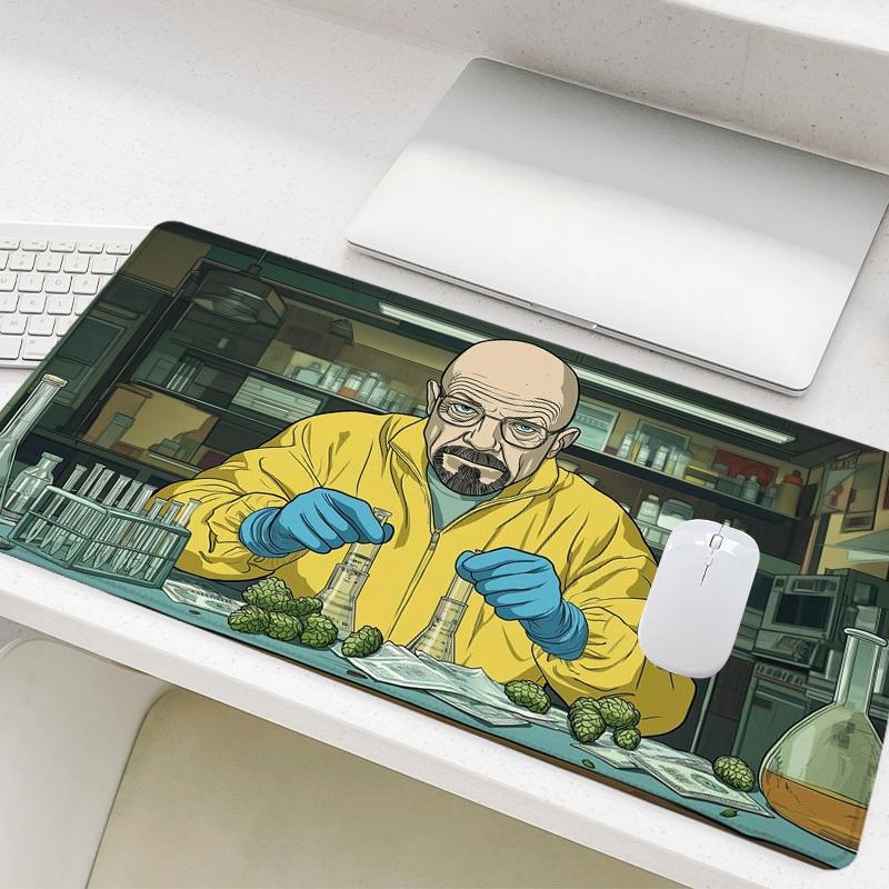 Breaking Bad Character Pattern Mouse Pad, Rectangle Gaming Mouse Pad, Non-Slip Mousepad, Office Desk Keyboard Mouse Mat for Home Office Game Room Desk, Desk Accessories