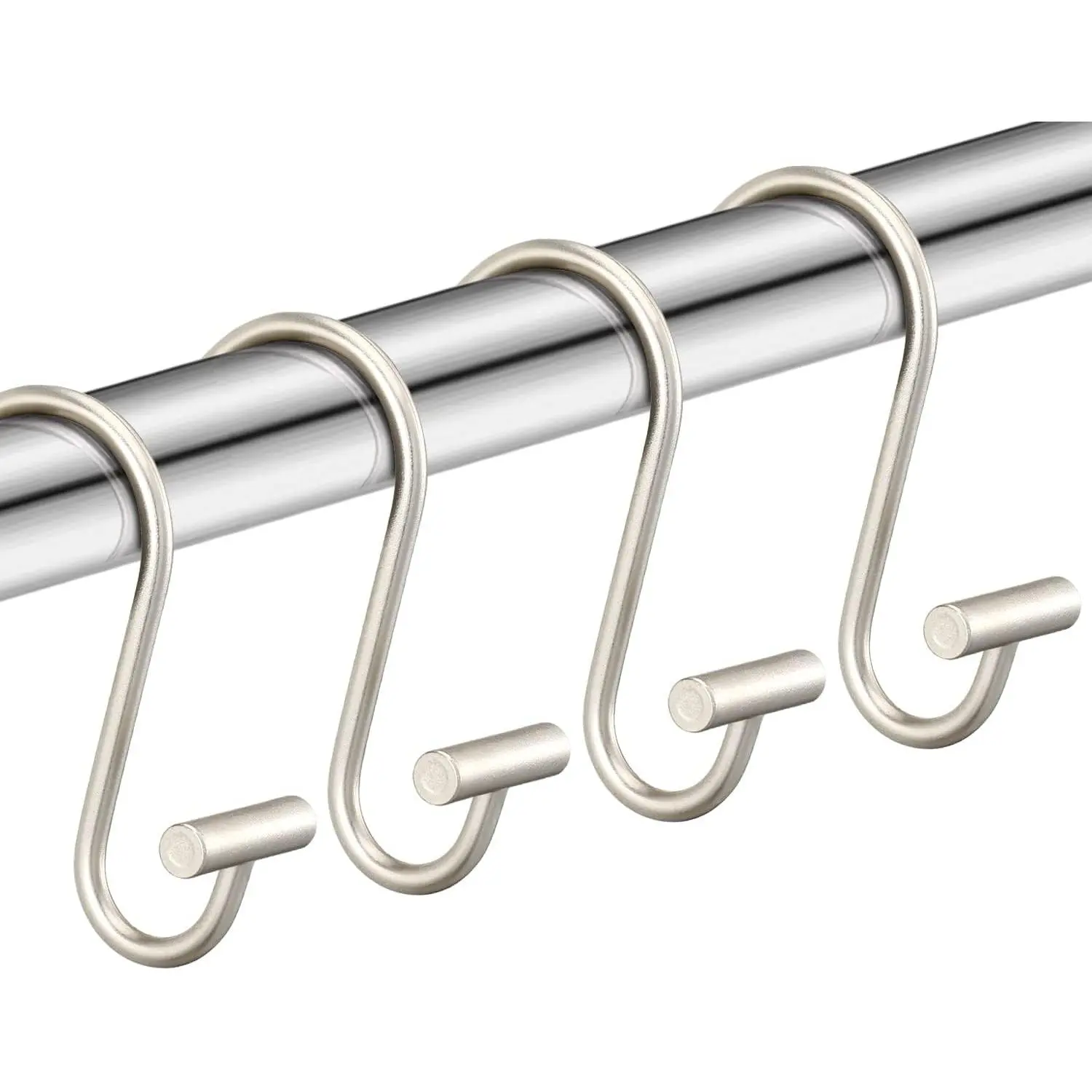 Nickel Shower Curtain Hooks, Rust Proof Shower Curtain Rings for Bathroom,  Metal Decorative Shower Curtain Hooks Hangers for Shower Curtain Rod, Set of 12 T-Bar Design