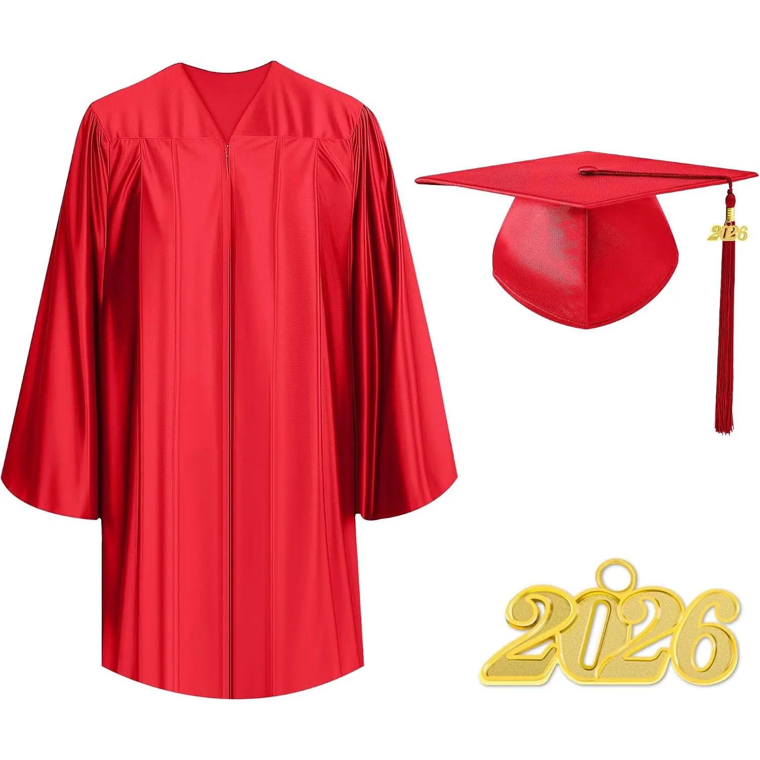 2026 Preschool Graduation Cap and Gown Set with Stole & Certificate, Child-Safe Shiny Polyester, Adjustable Cap for Preschool & Kindergarten Ceremonies(Gift)