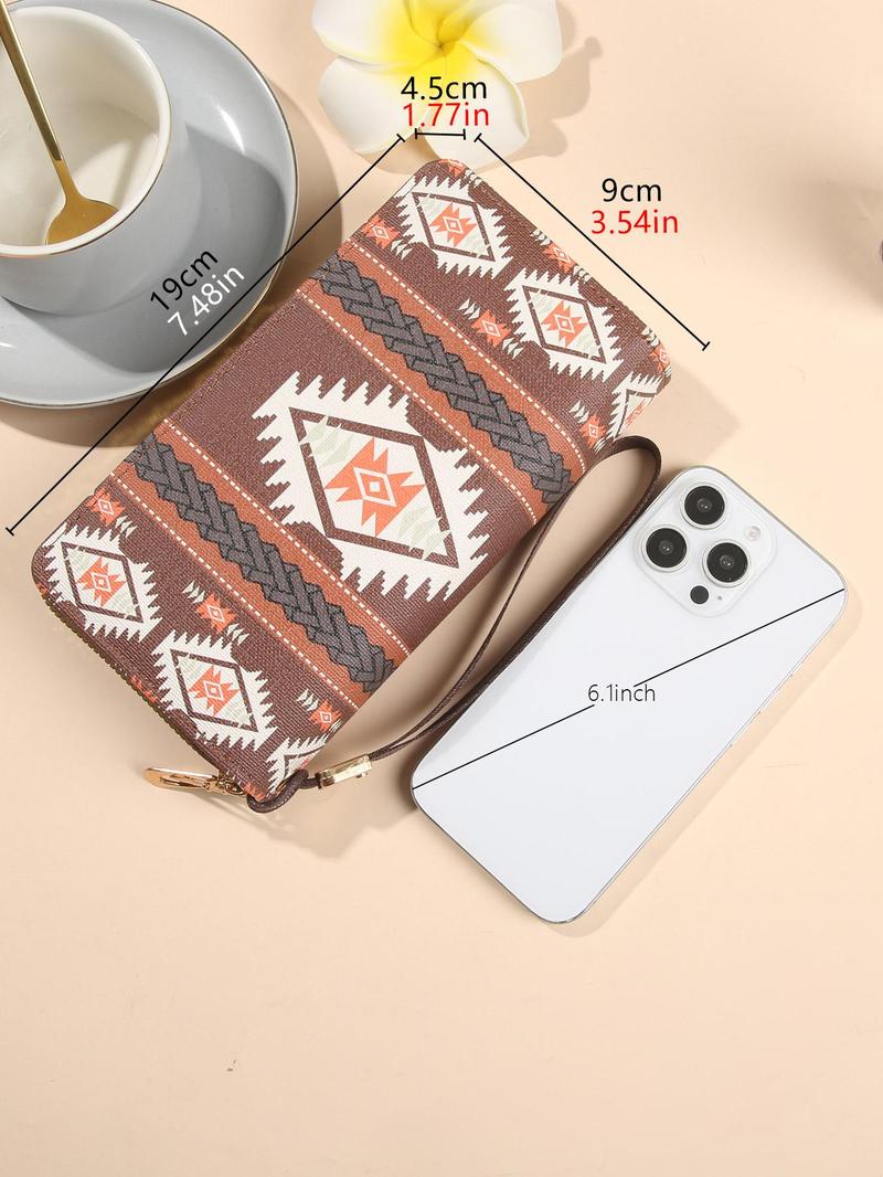 Boho Style Long Wallet, Fashionable Zipper Around Wallet for Women, Casual Trendy Versatile High-quality Daily Wallet