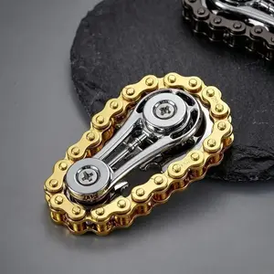 Metal Bicycle Chain Stress Relief Toy, Gear Ratchet Edc Relaxation Chain, Zinc Alloy Mechanical Stress Relief Tool, Adult Anxiety Relief, Men's Gift